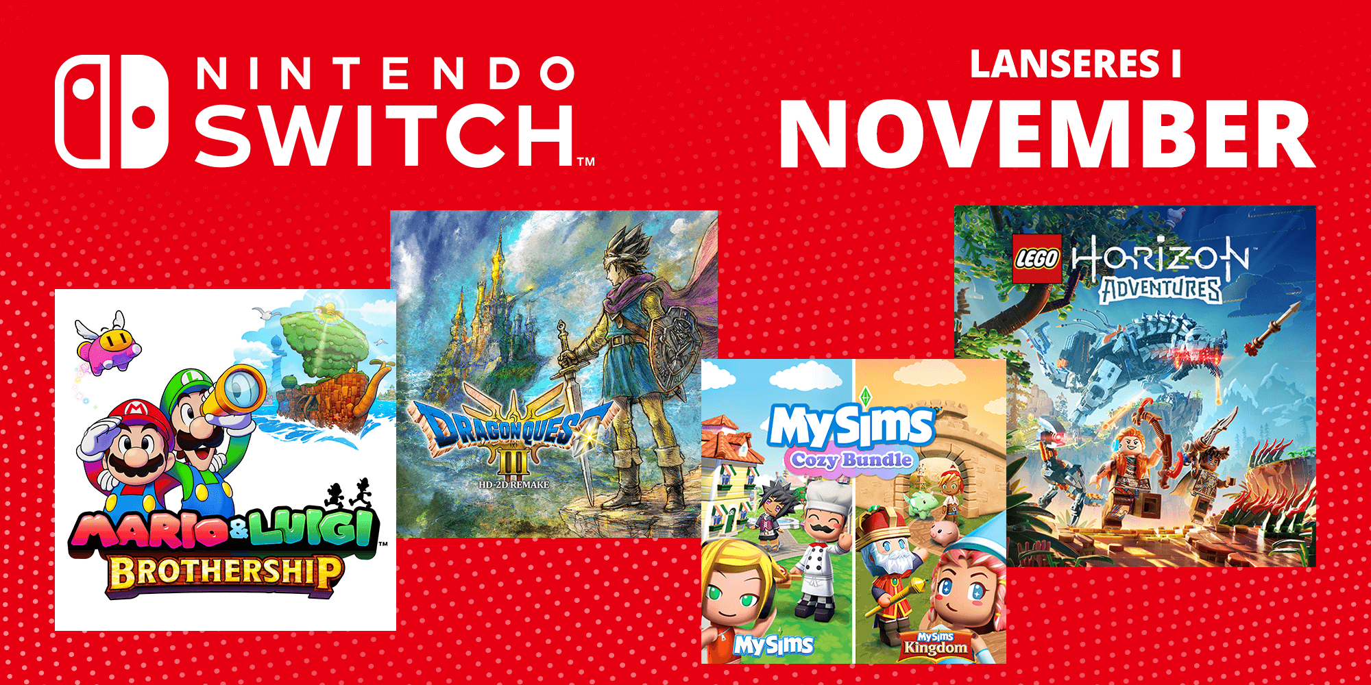 Kommende spill til Nintendo Switch – november 2024